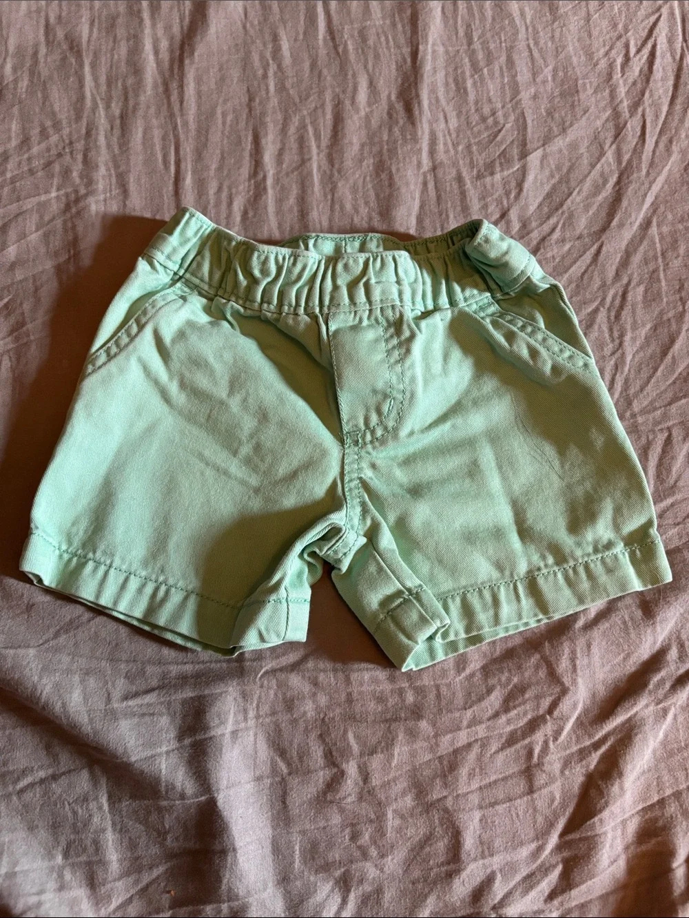 Carter's Light Mint Green Elastic-Waist Kids Shorts